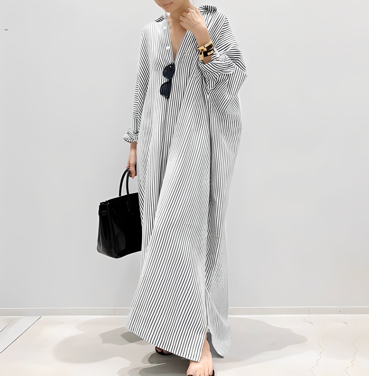 Jasmine - Elegant striped shirt dress for women