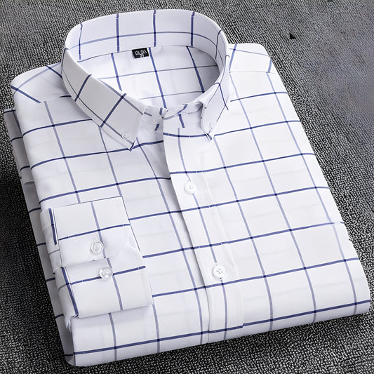 Jezriel - Men's stylish long-sleeve checkered shirt